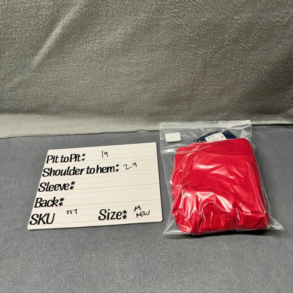 Polo Ralph Lauren Pajama Top Sleepwear Mens Medium Waffle Knit Thermal Red NEW